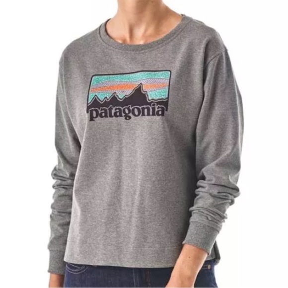 Patagonia Women's Solar Rays '73 Uprisal Crew Sweatshirt Gravel Heather Gray Med - Picture 2 of 10